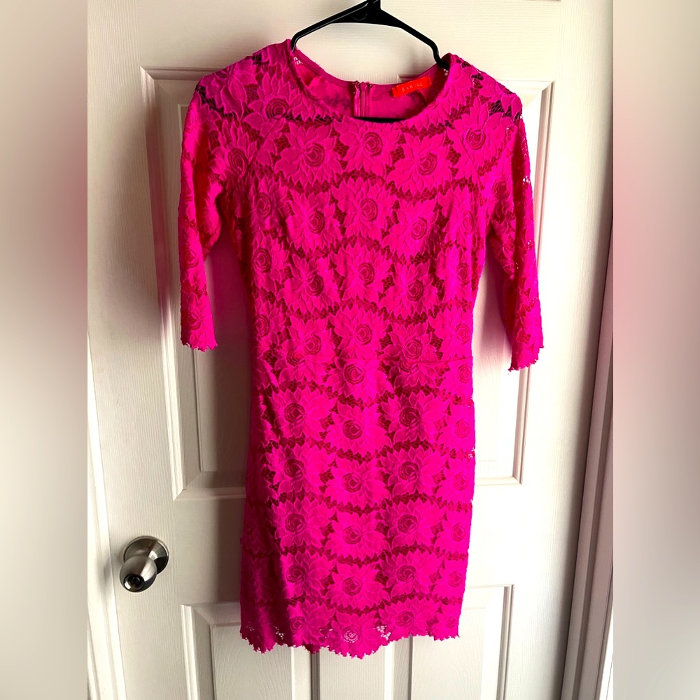 Fuchsia Floral Print Mini Dress